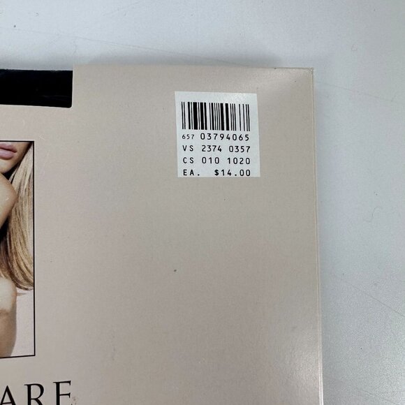 Victoria's Secret Body Bare Control Top 7 Denier Black Size B Sheer Vintage - Picture 8 of 8